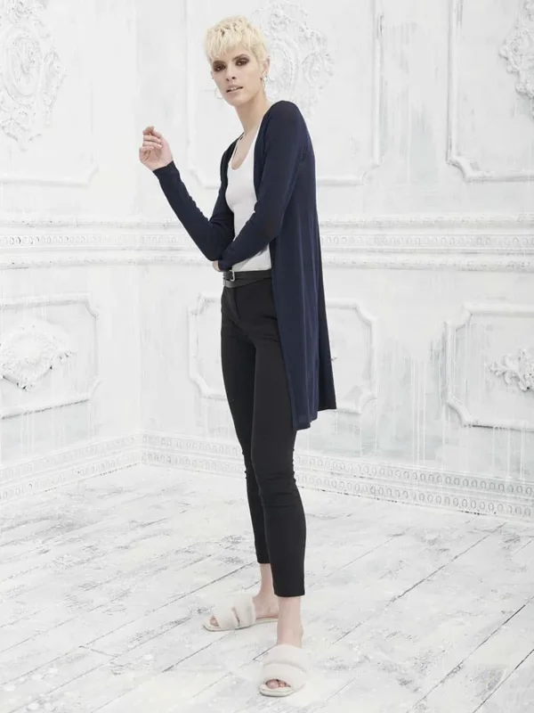 Cardigan lungo donna basic PiumaCotton - immagine 14