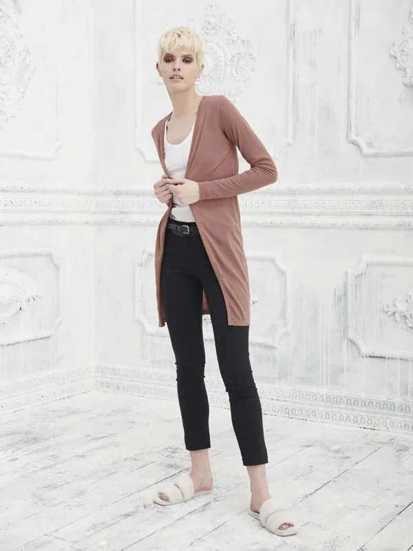Cardigan lungo donna basic PiumaCotton - immagine 18