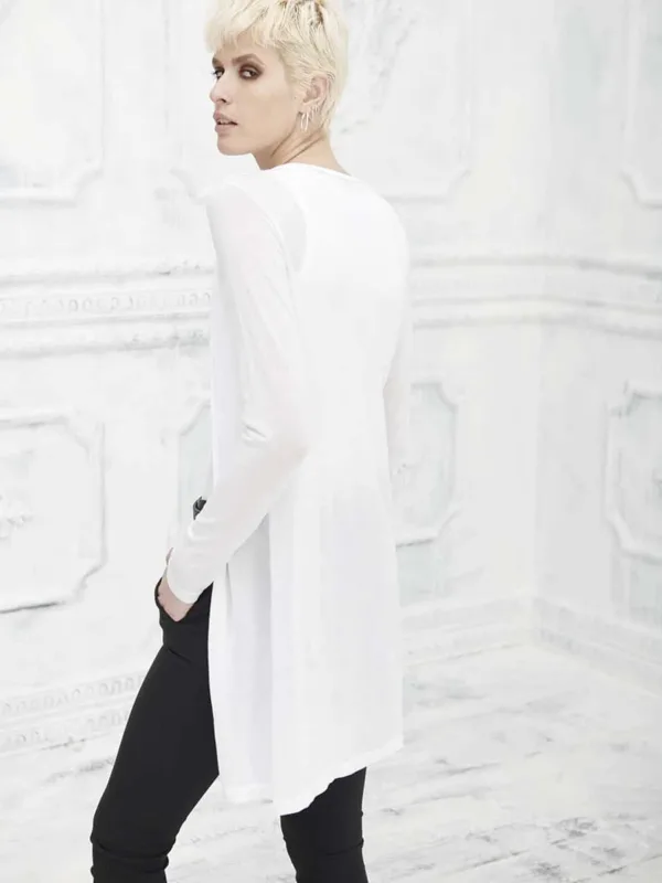 Cardigan lungo donna basic PiumaCotton - immagine 4
